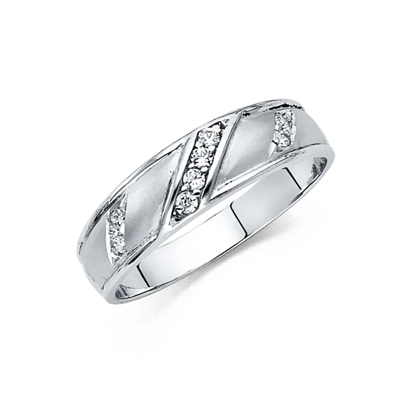 14KW CZ WEDDING BAND MEN (RG201)