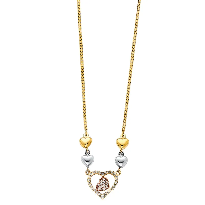 14K 3C LIGHT HANGING NECKLACE (NK78)