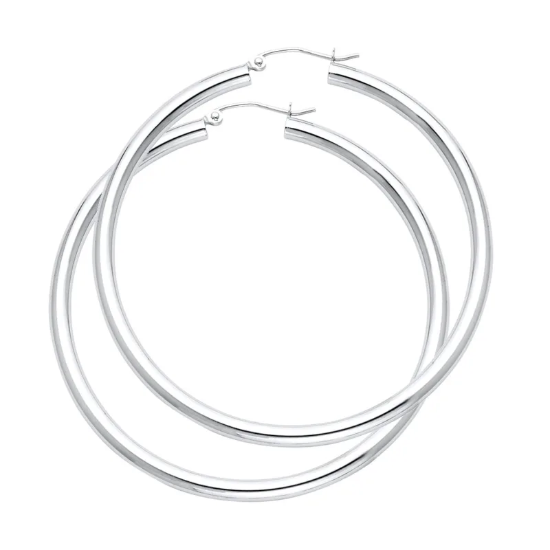 14KW 3MM PLAIN HOOP EARRING