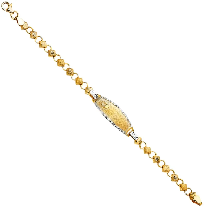 14K 2T STAMPATO OVAL BABY ID BR