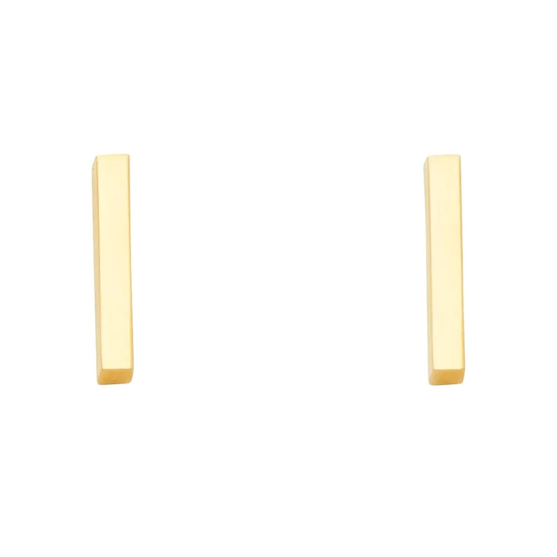 14KY Little Bar Earring w/Push Back