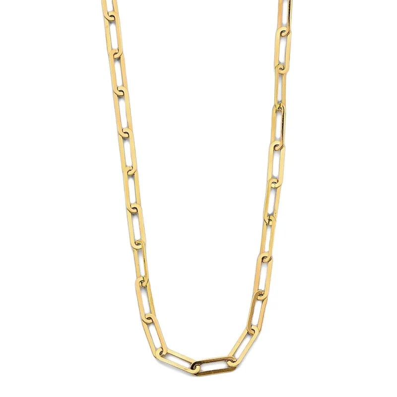 14KY Flat Paperclip Necklace