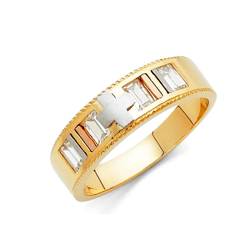 14K 3C MENS WED BAND (RG816)