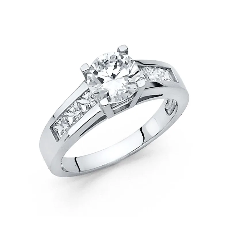 14KW CZ ENGAGEMENT RING (RG31W)