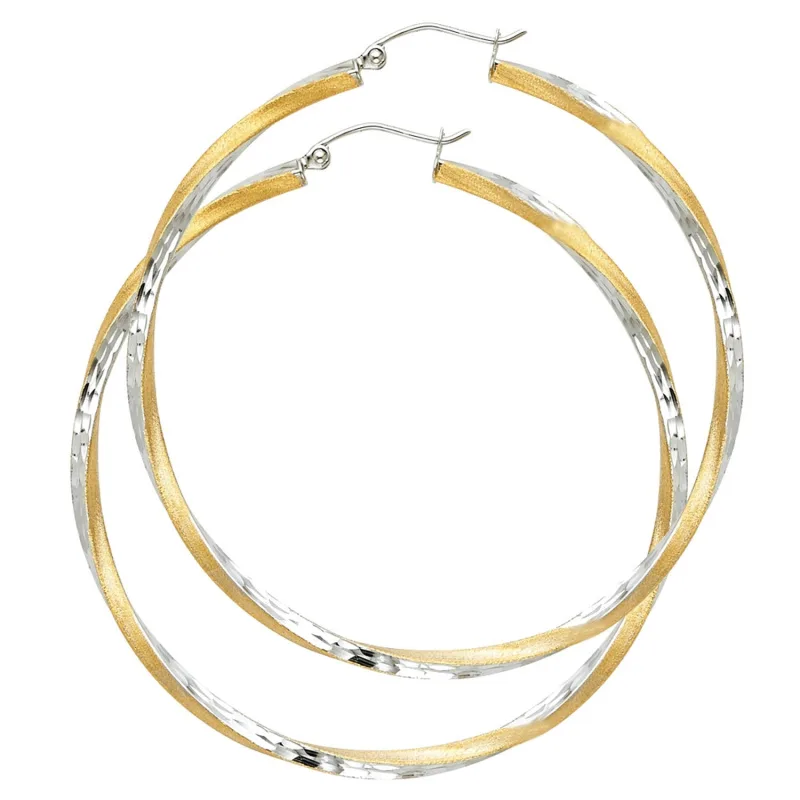 14K 2T SF DC 2.6MM SWIRL HOOP (55MM)