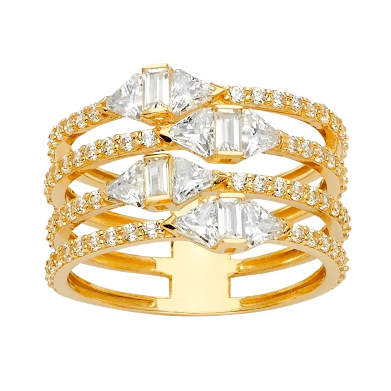 14KY 5Lines CZ Ring