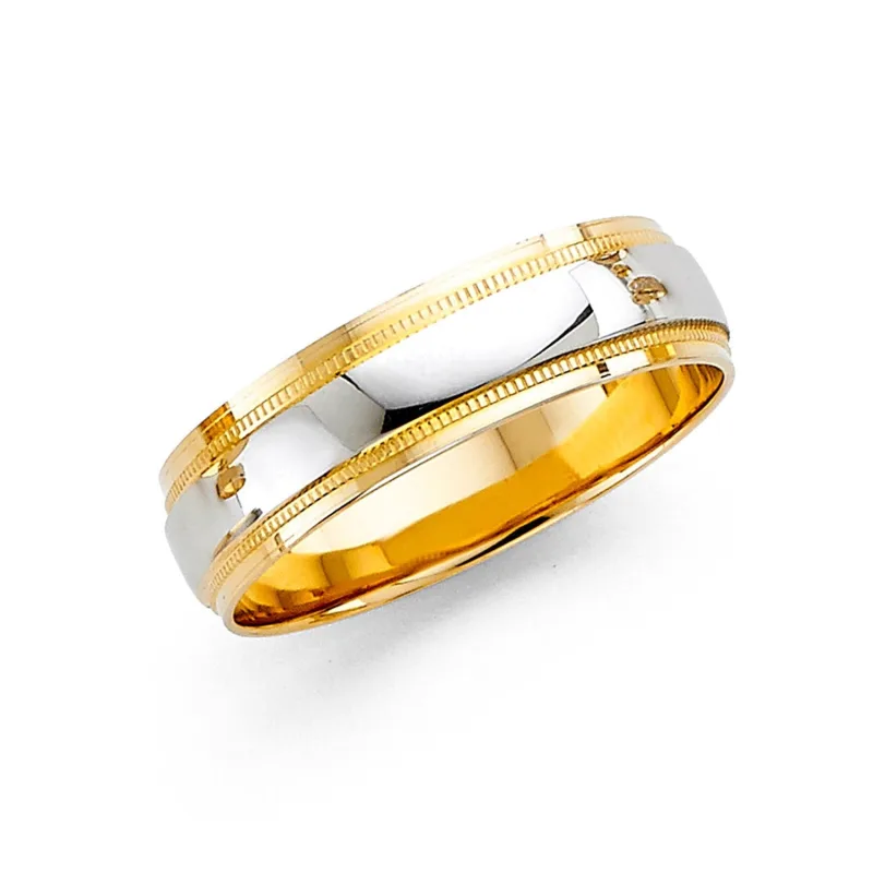 14K 2T 6MM WED BAND SZ 10