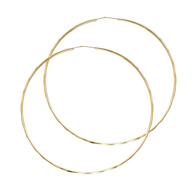 14KY 1.5MM FACETED RD TB HOOP (55MM)