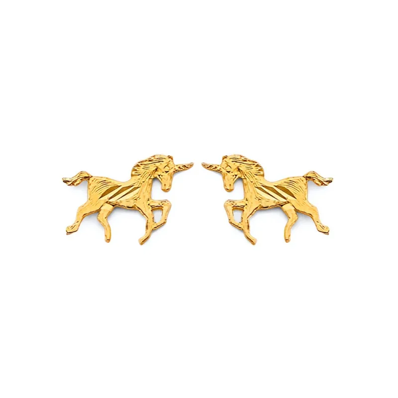 14KY Horse Push Back Earring