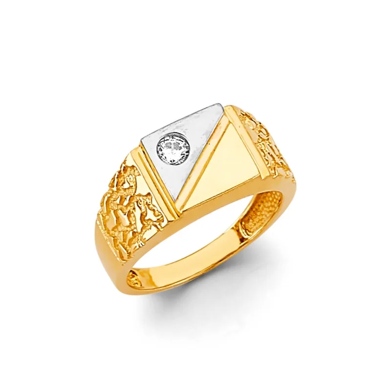 14K 2T CZ Ring