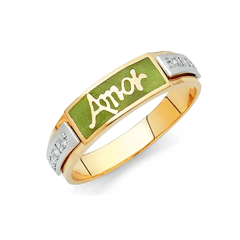 14K CZ Glow in Dark MEN W-BAND