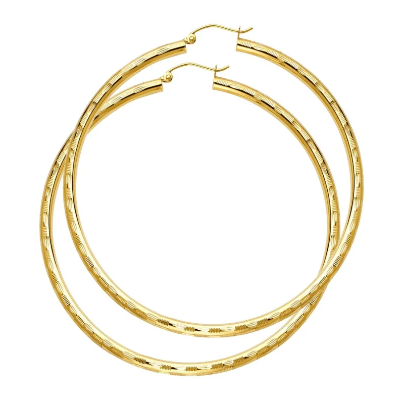 14KY 3MM DC HOOP EARRING