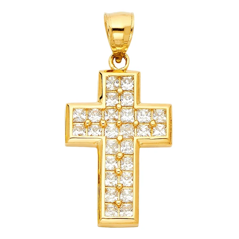 14KY CZ CROSS PENDANT