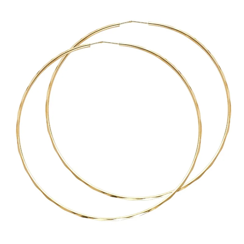 14KY 1.5MM FACETED RD TB HOOP (65MM)