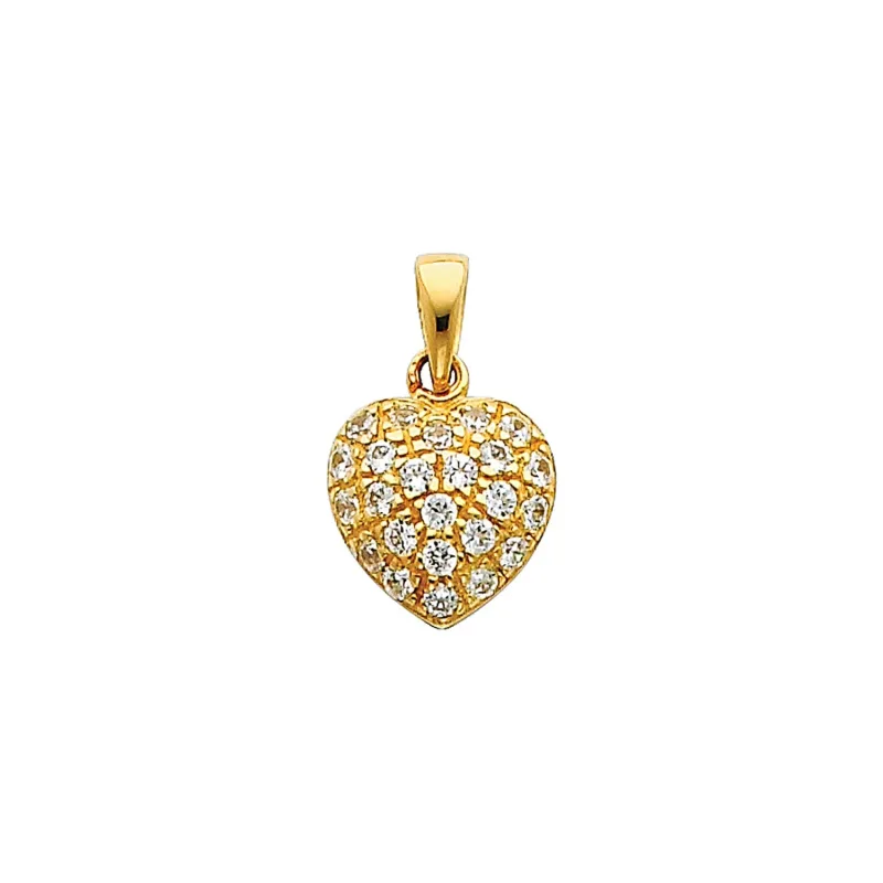 14KY CZ HEART PENDANT (PT690)