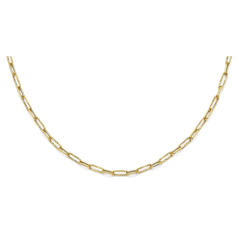 14KY Hollow Paperclip 1+1 Necklace