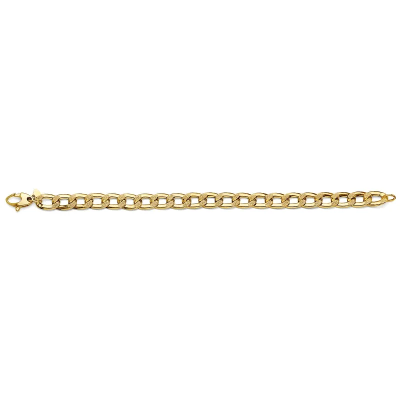 14KY Hollow Dia-Bar Curb Bracelet
