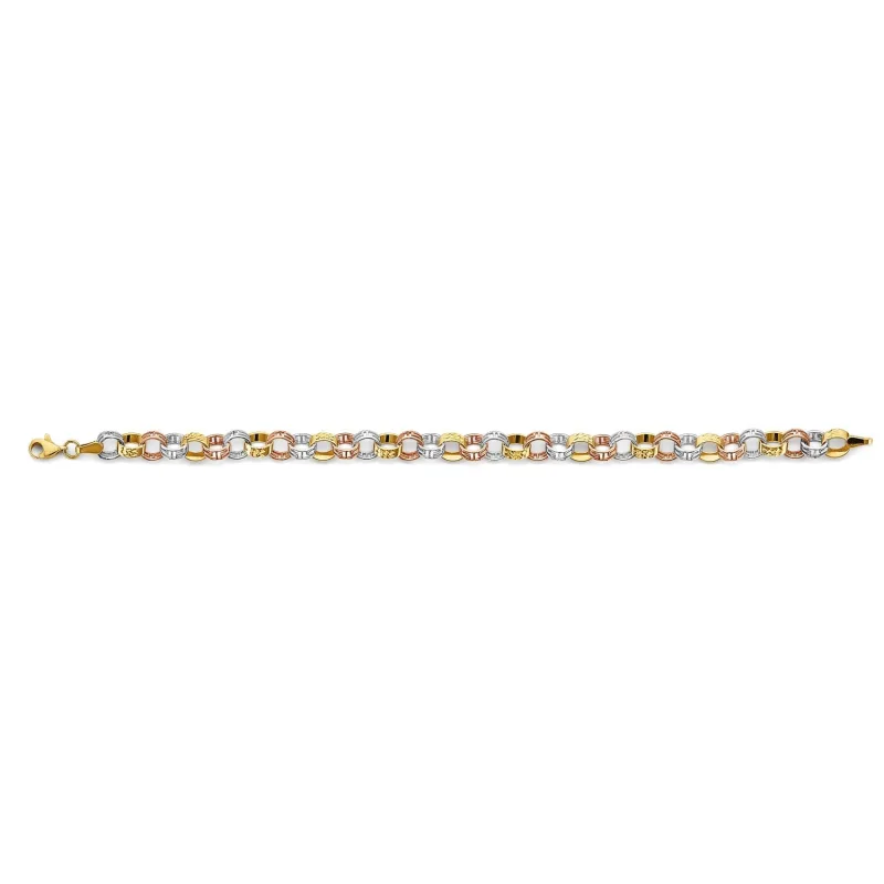 14K 3C Fancy Link Bracelet
