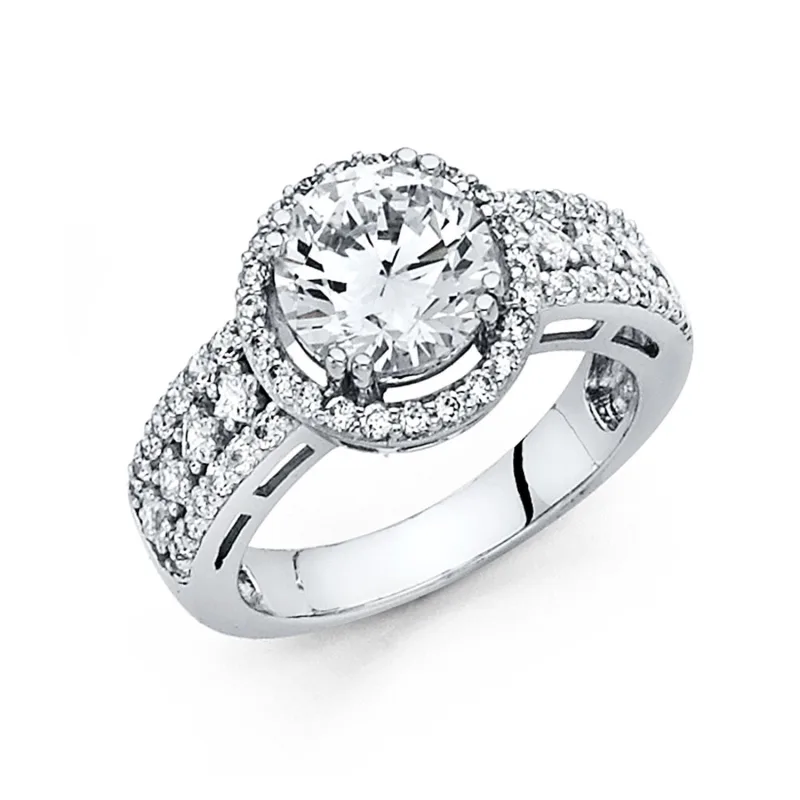 14KW CZ ENGAGEMENT RING (RG64)