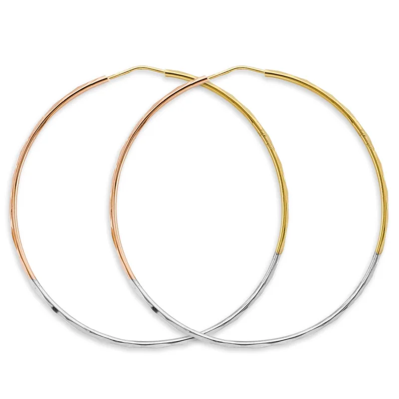 14K 3C 1.5mm Faceted RD Hoop (55mm)
