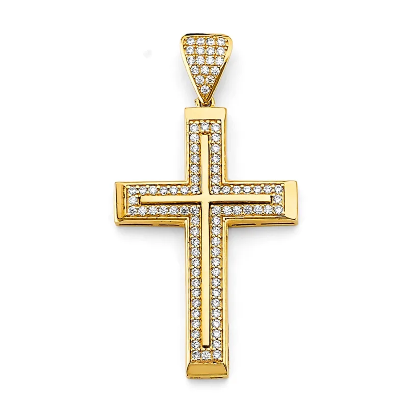 14KY CZ Cross Pendant