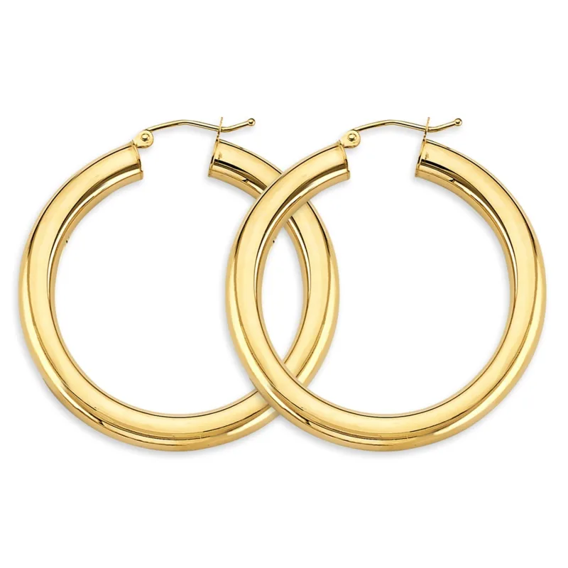 14KY 4.5mm Polish Rd Tube Hoop