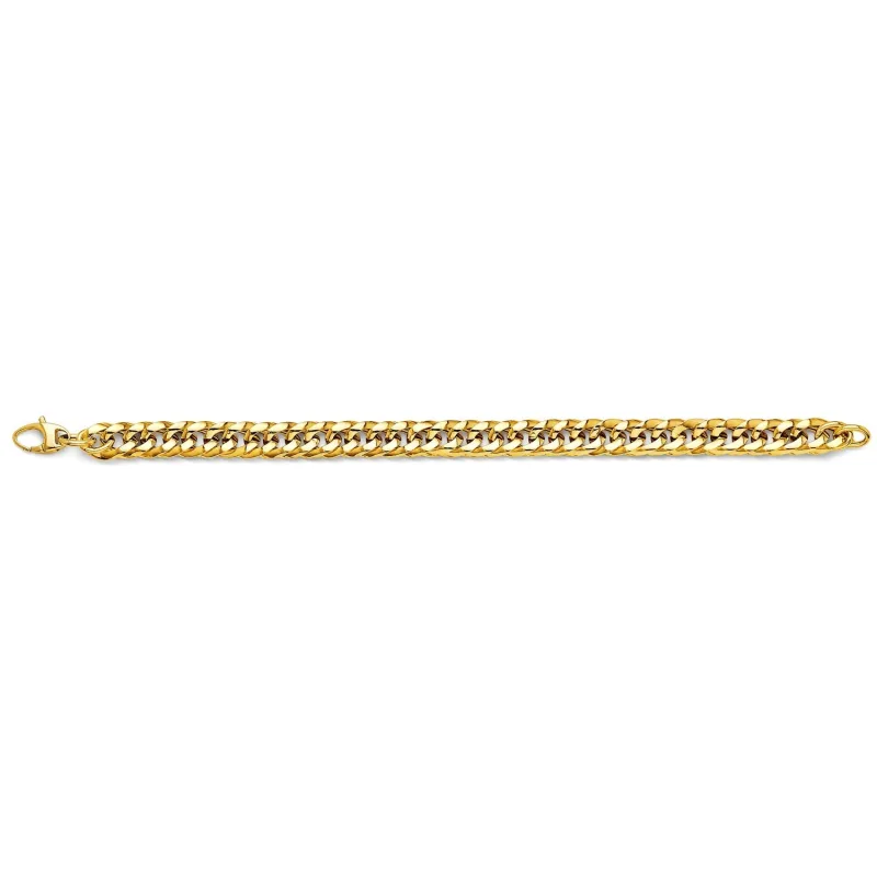 14KY Hollow Concaved Curb Bracelet