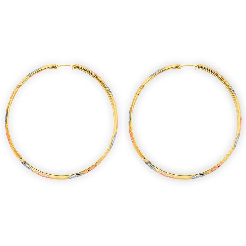 14K 3C D.C. Heart Hoop Earring