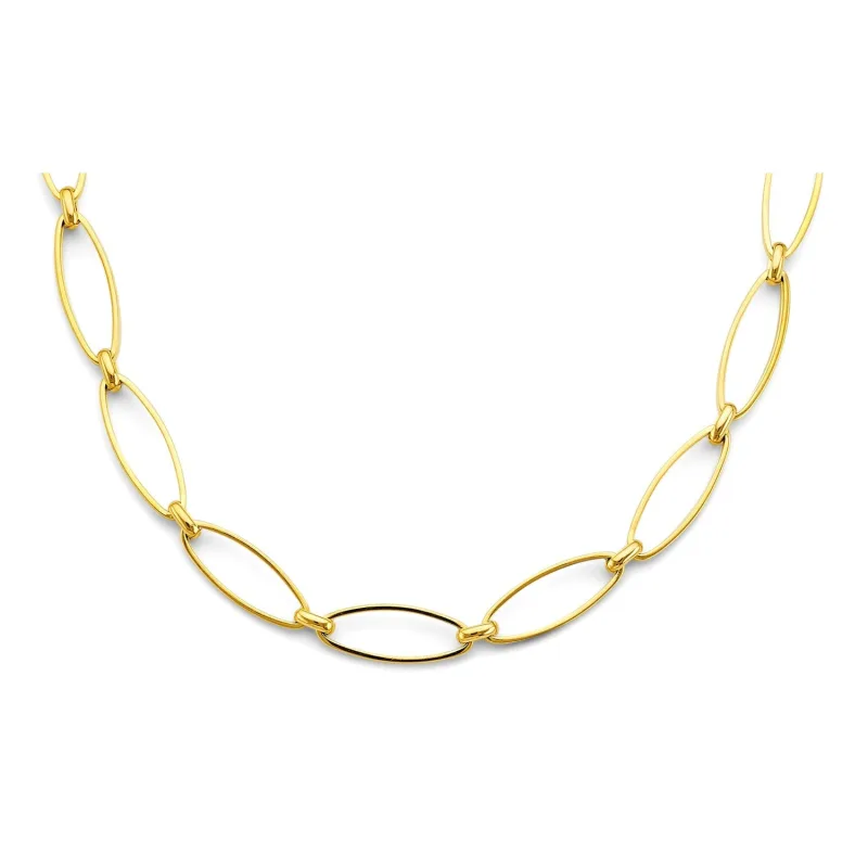 14KY Long Oval Link Necklace