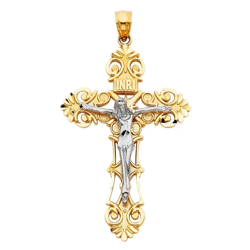 14K 2T CRUCIFIX PENDANT