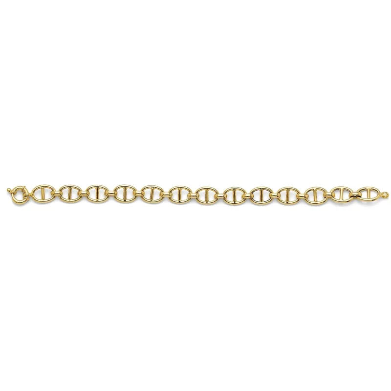 14KY Hollow Fancy Mariner Bracelet