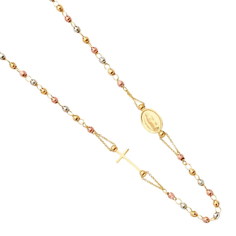 14K 3C GUADALUPE FASHION ROSARIO NECK
