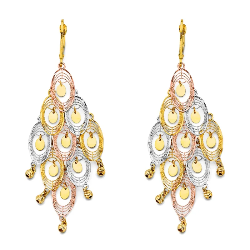 14K 3C D.C. Chandelier Hang Earring