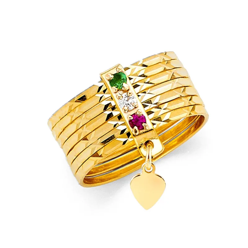 14KY 8MM CZ 7DAYS BAND RING
