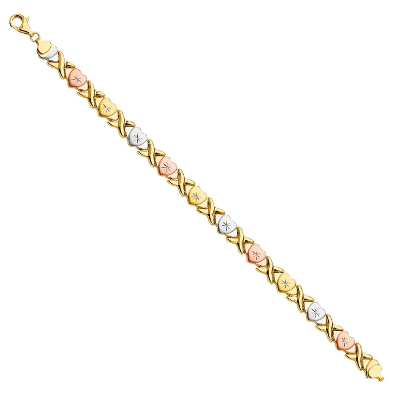 14K 3Color Stampato Bracelet