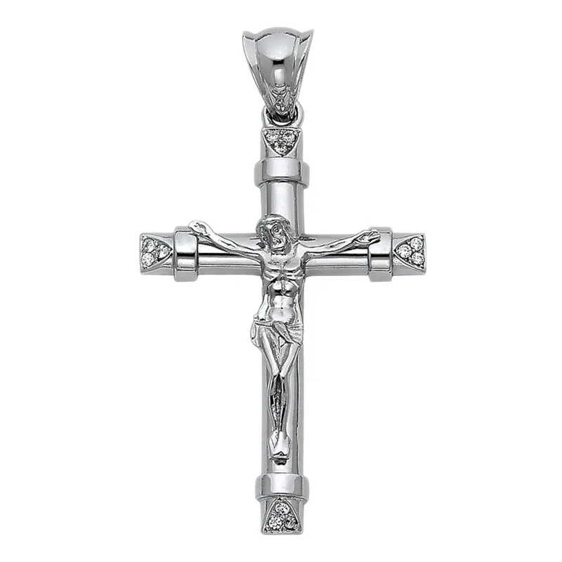 14KW CZ FANCY CRUCIFIX PENDANT