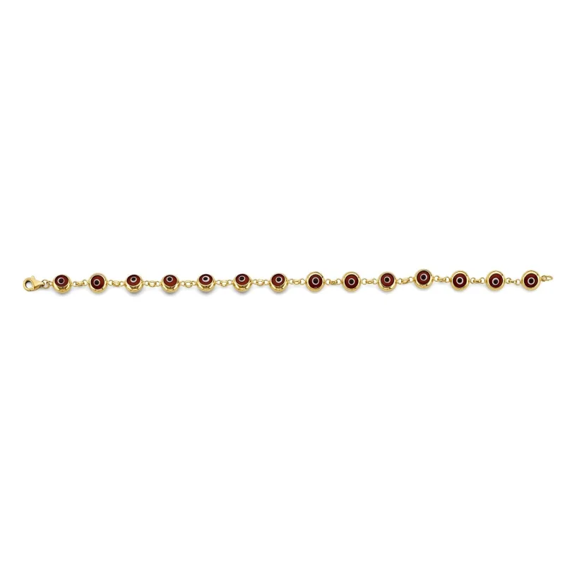14KY Red Evil Eye Bracelet