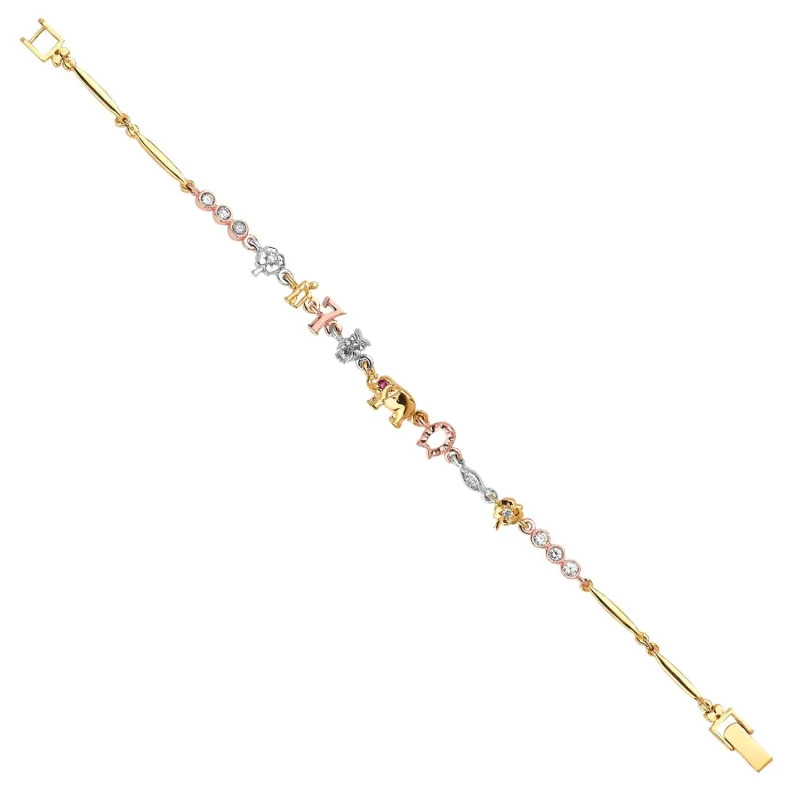 14K 3Color Lucky Bracelet