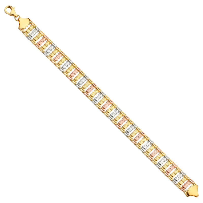 14K 3Color Fancy Bracelet