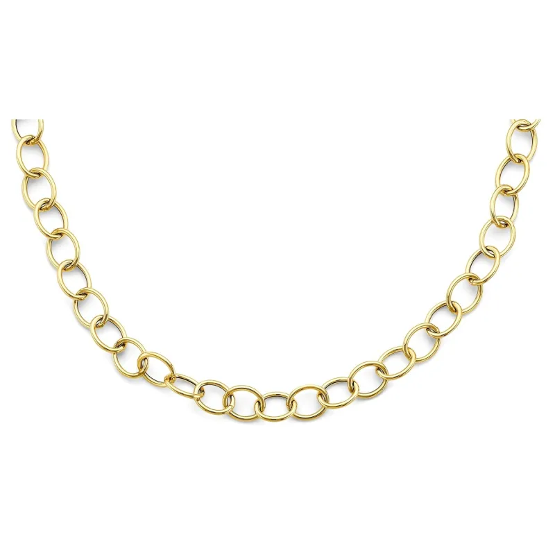 14KY Hollow Oval Link Necklace