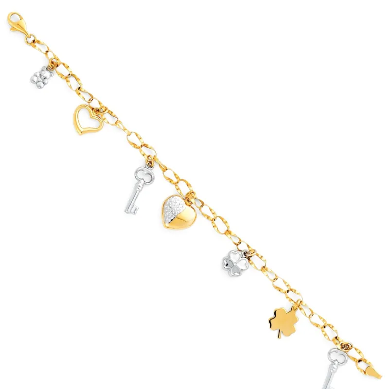 14K 2T LIGHT FANCY HOLLOW BRACELET