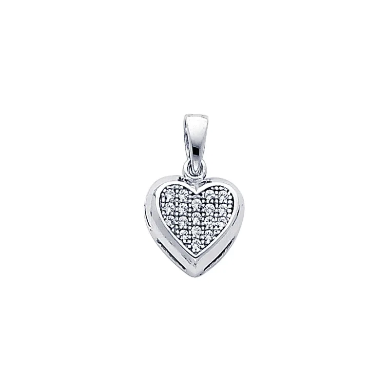 14KW CZ HEART PENDANT (PT691)