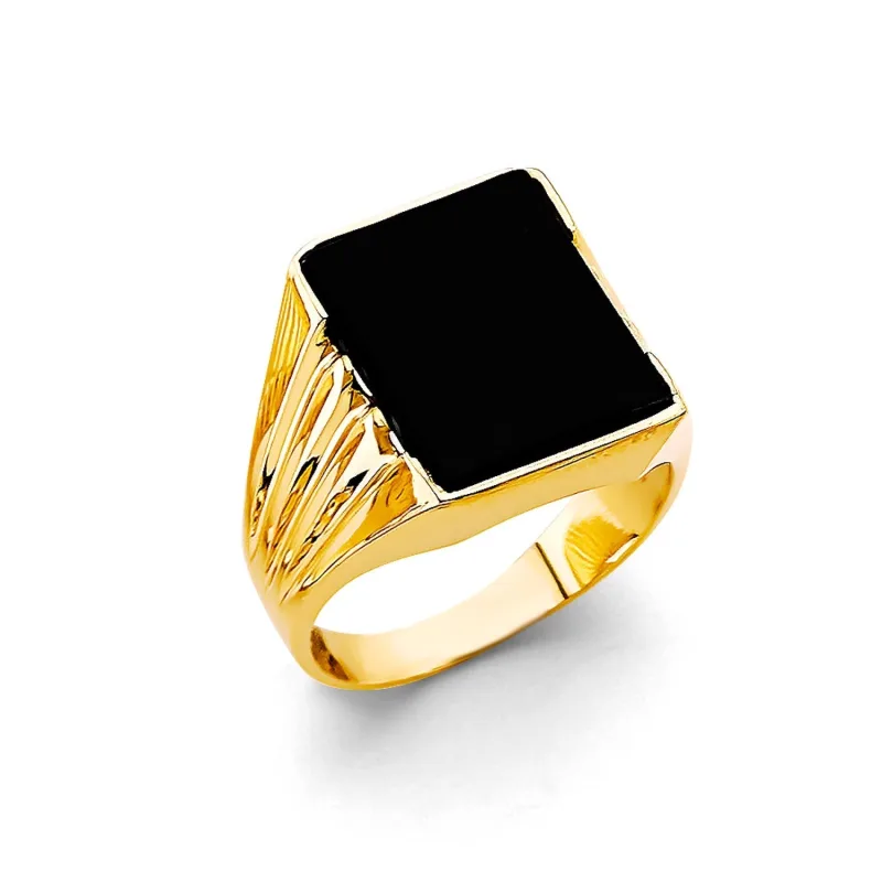 14KY Onyx Men's Ring