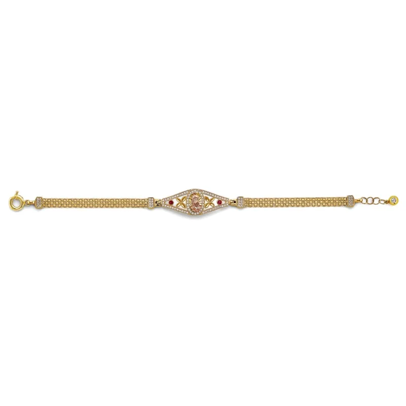 14K 3C Guadalupe ID CZ Bracelet