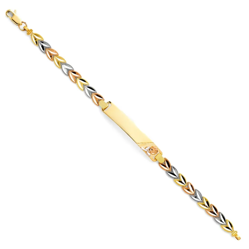 14K 3C FLOWER ID BRACELET