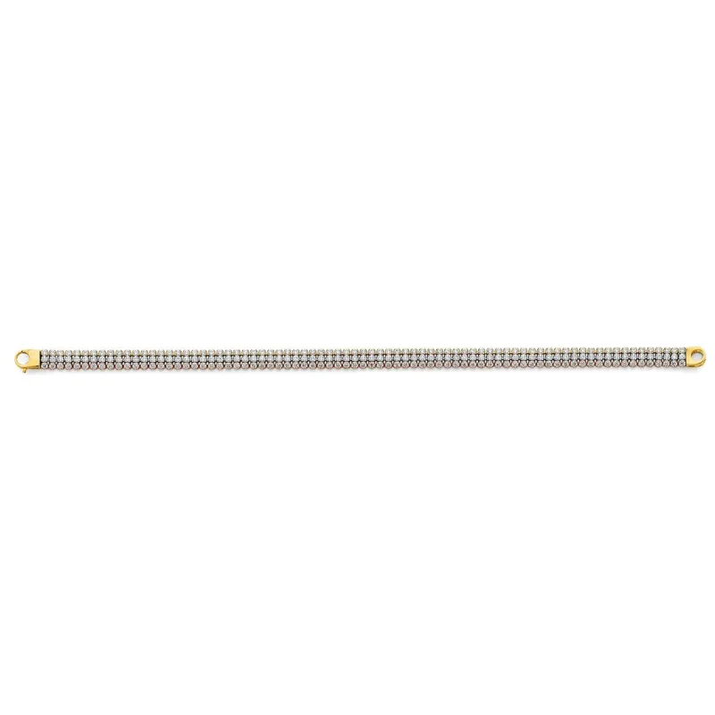 14K 3C 3 line Tennis Bracelet