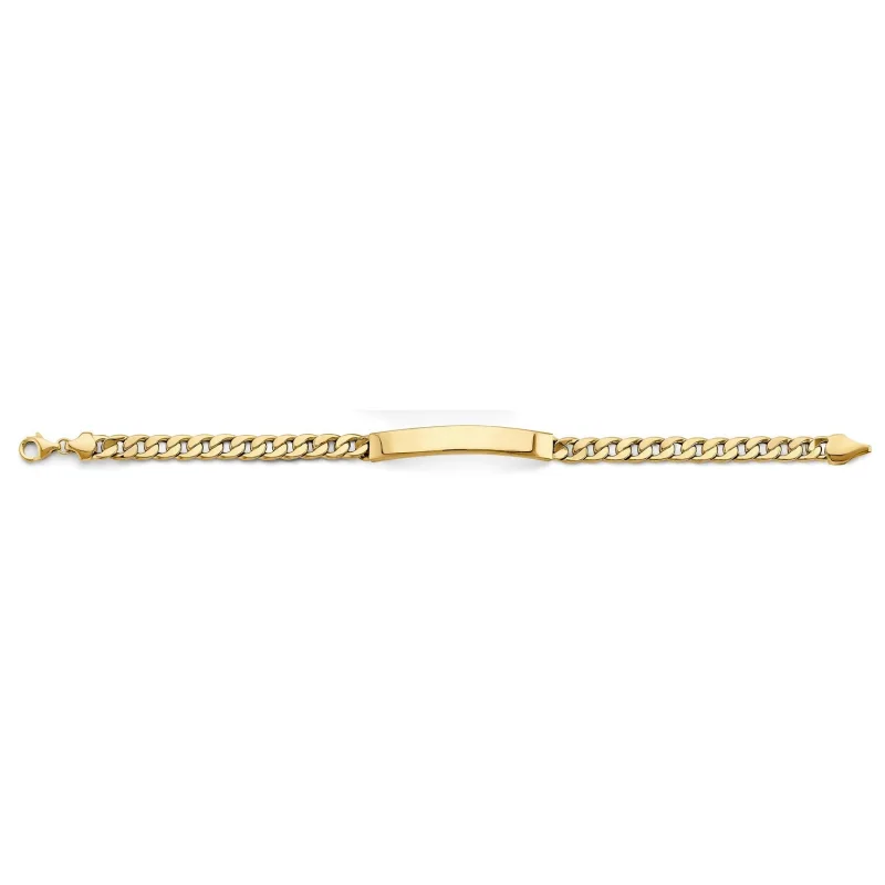 14KY Hollow Cuban ID Bracelet
