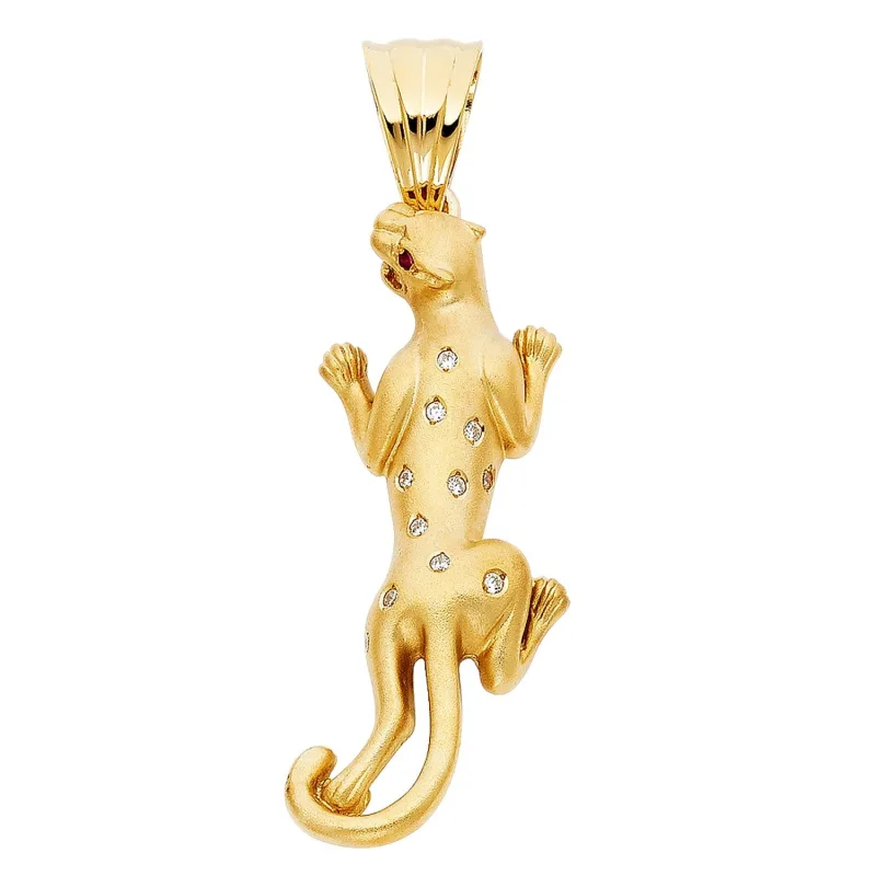 14KY CZ PUMA PENDANT