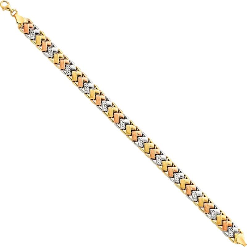 14K 3C LIGHT STAMPATO BRACELET