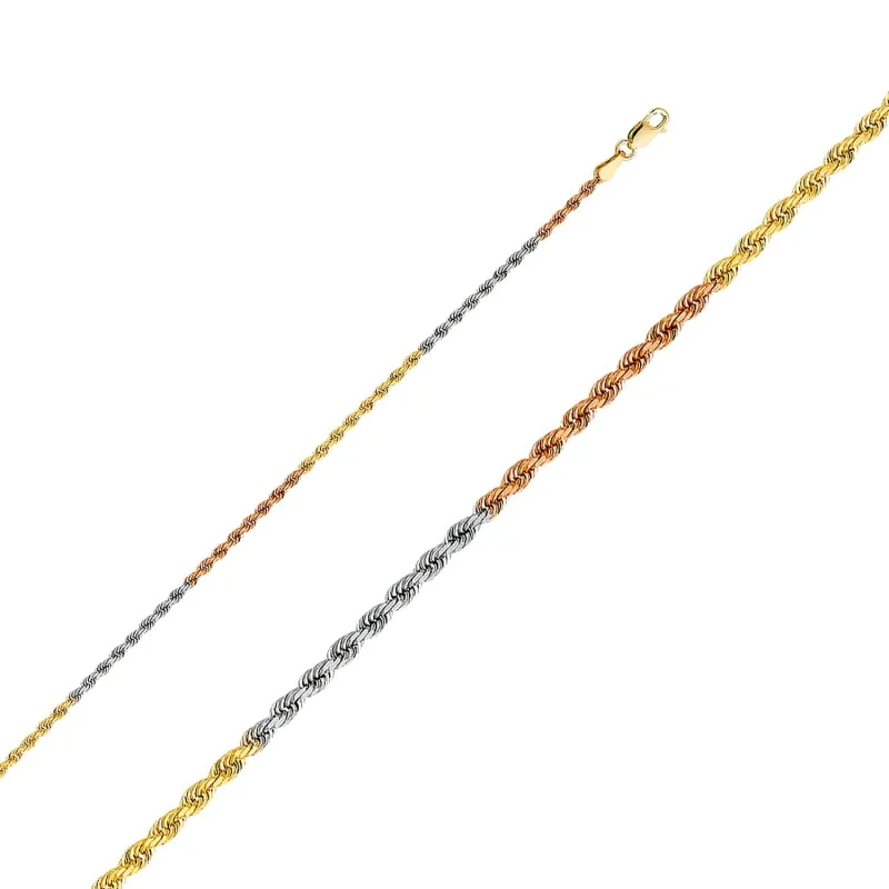 14K 3C Solid Rope 1.9mm DC